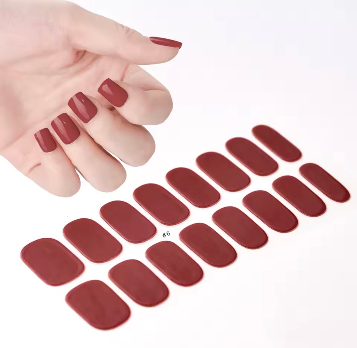 Semi durcit gel rouge brun