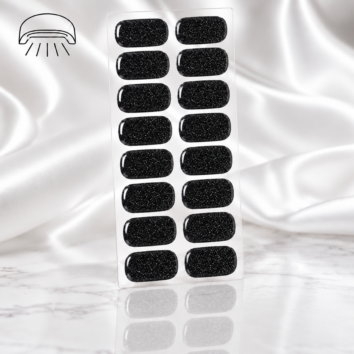 Nail wrap noir à paillettes
