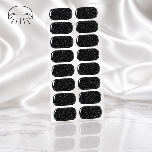 Nail wrap noir à paillettes