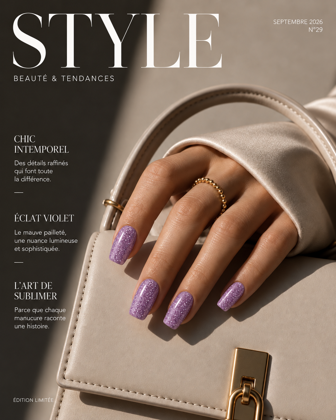 Semi cured gel nail mauve