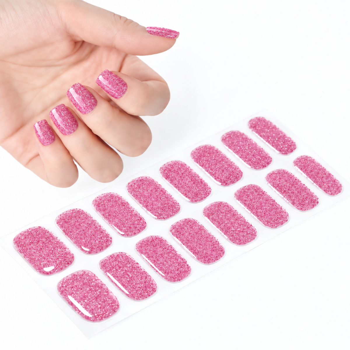 Gel nail stickers rose paillettes