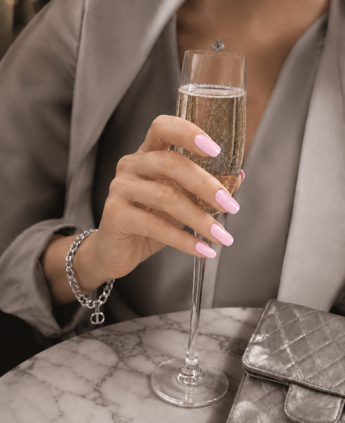 Nail sticker UV manucure rose nude