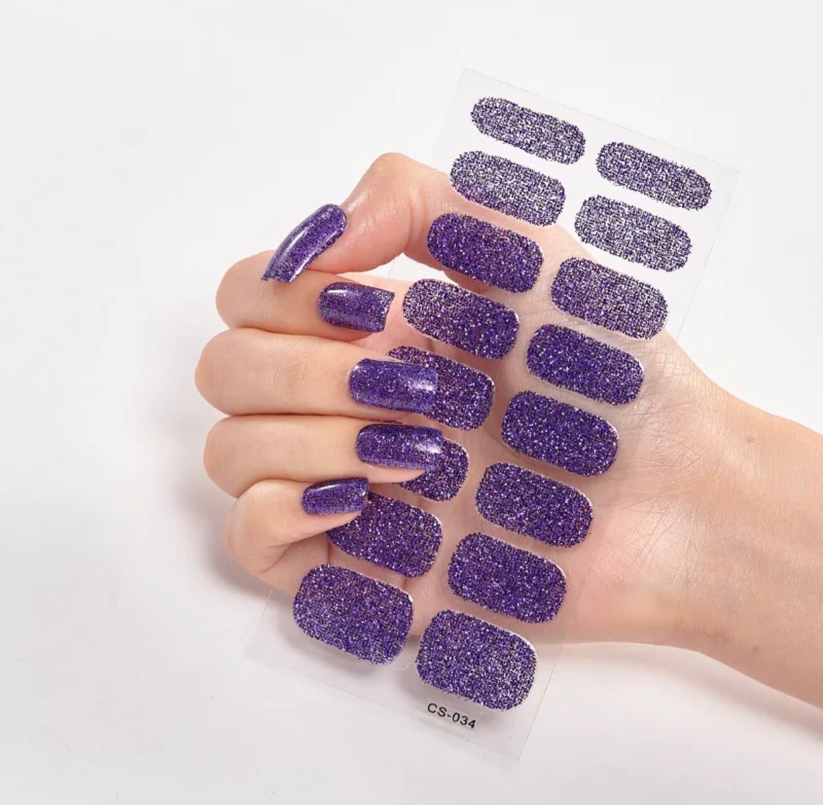 Patch ongle violet à paillettes