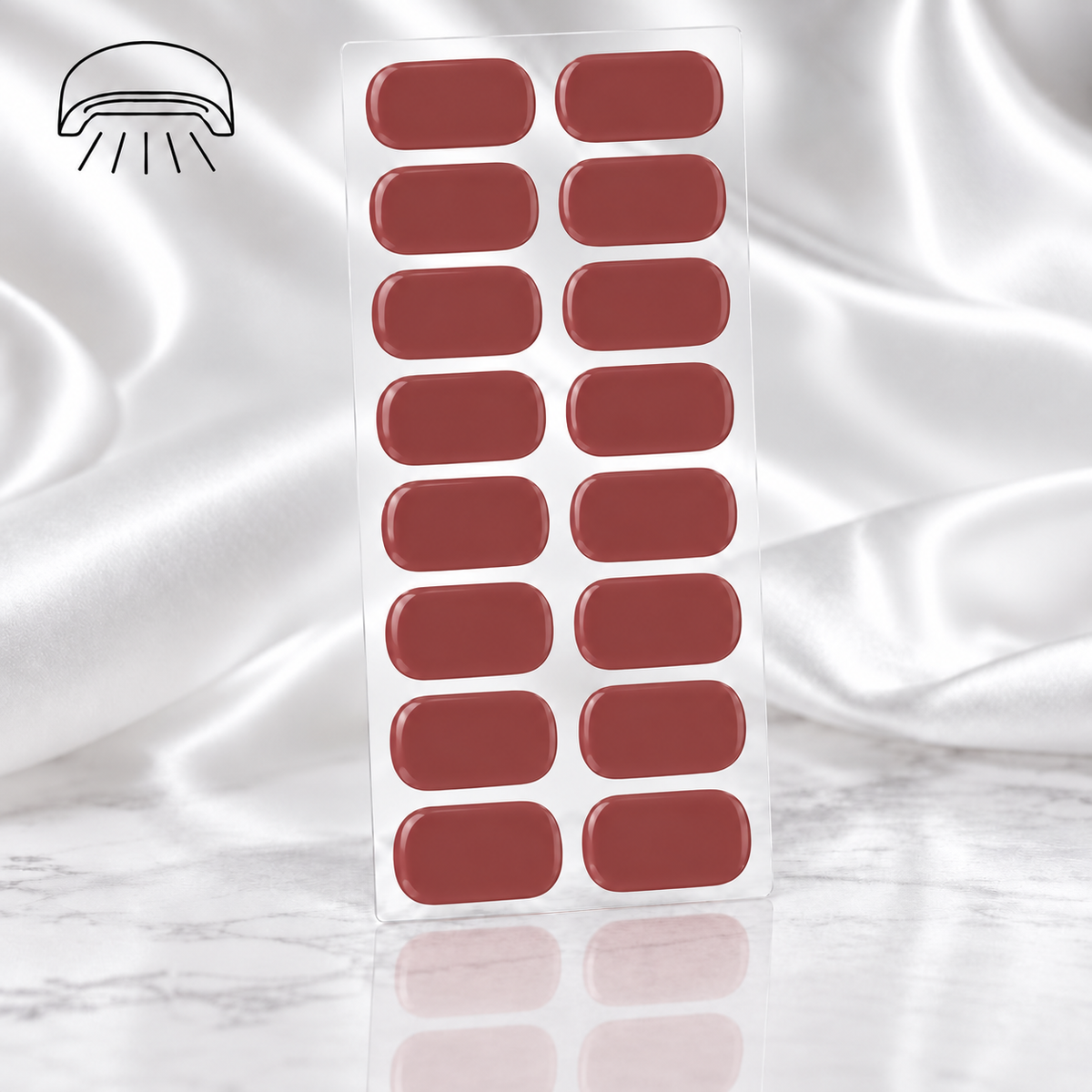 Semi durcit gel rouge brun
