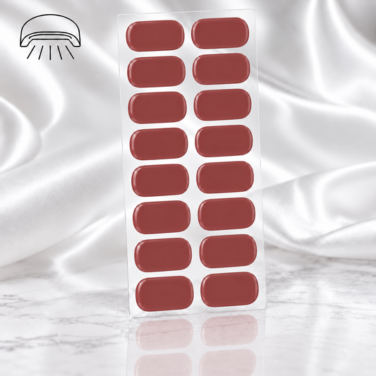 Semi durcit gel rouge brun