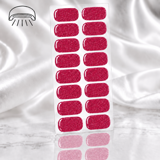 Nail wraps sticker gel magenta glitter