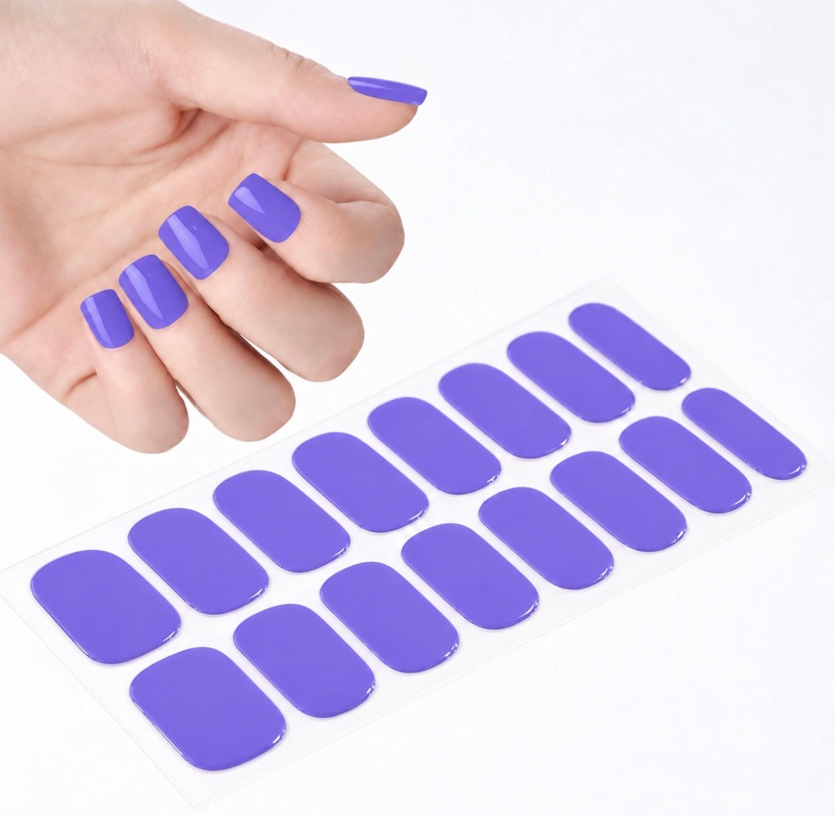 Autocollant ongles en gel UV violet