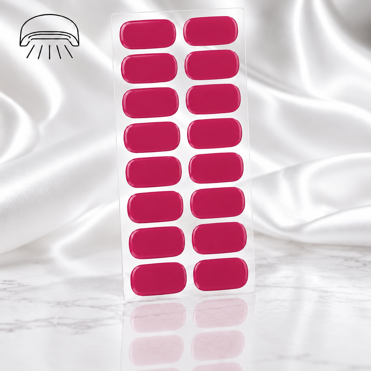 Autocollants en gel semi durci fuchsia