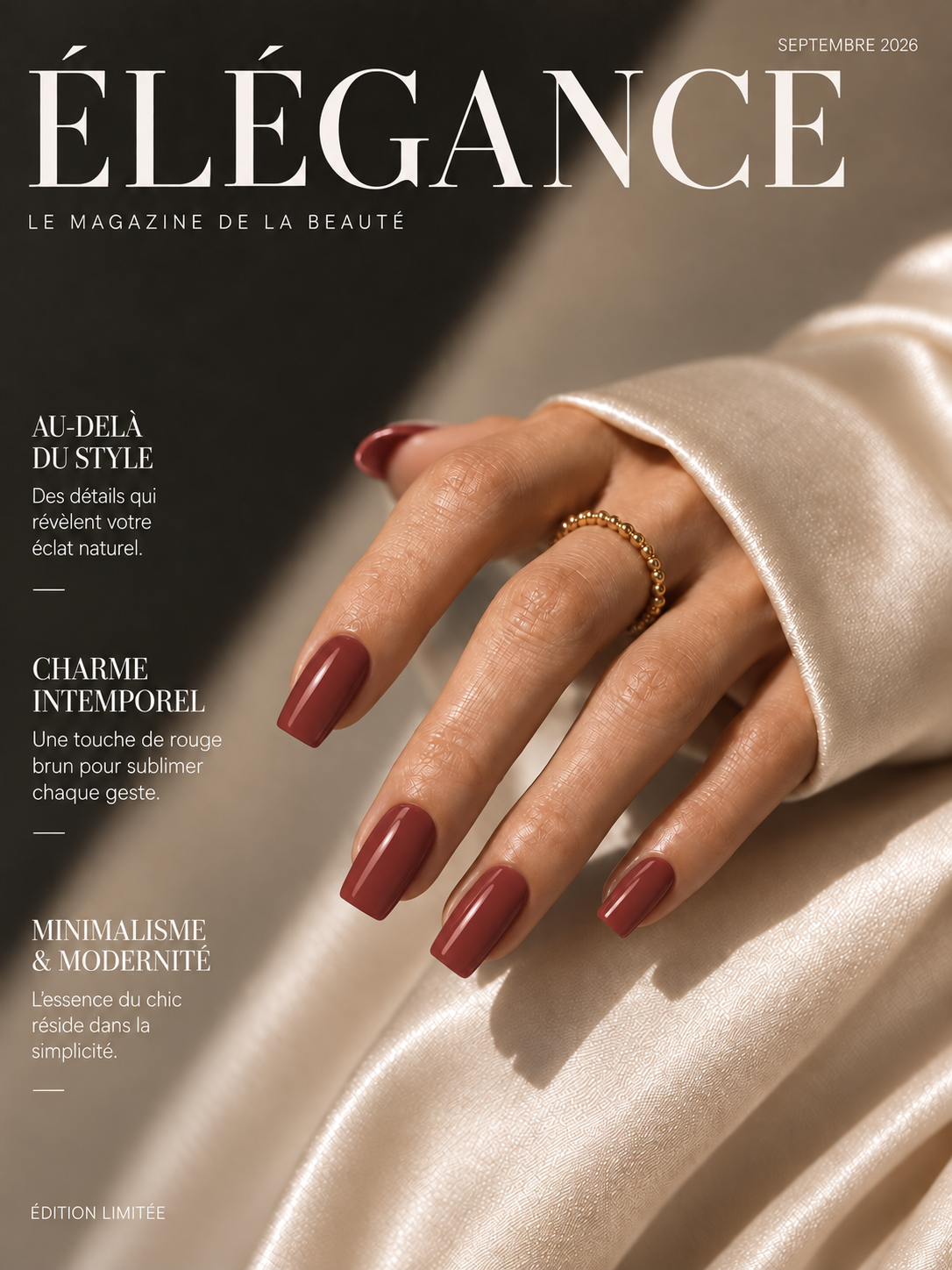 Semi durcit gel rouge brun