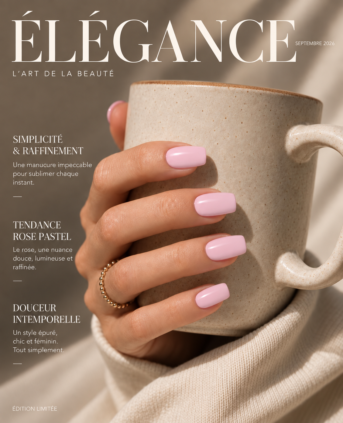 Nail sticker UV manucure rose nude