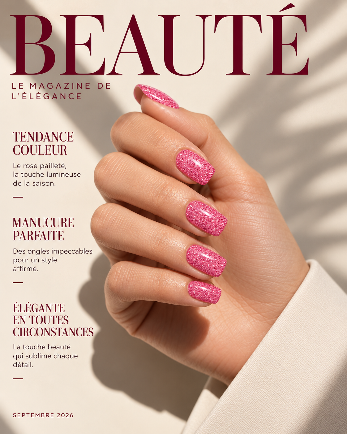 Gel nail stickers rose paillettes