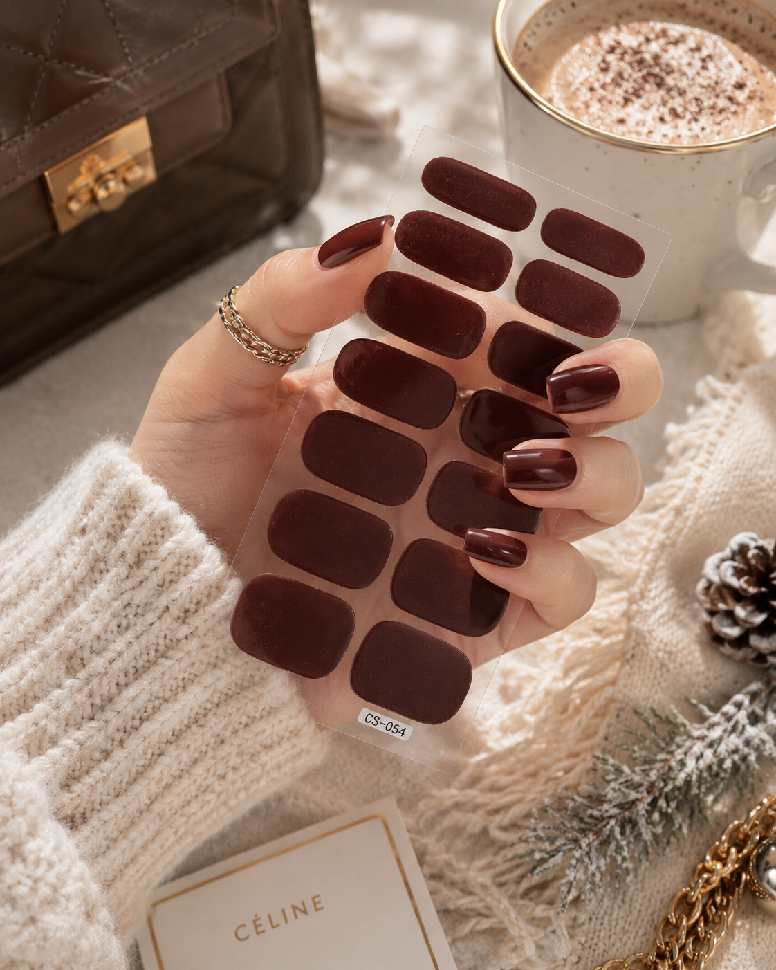 Nail patch bordeaux
