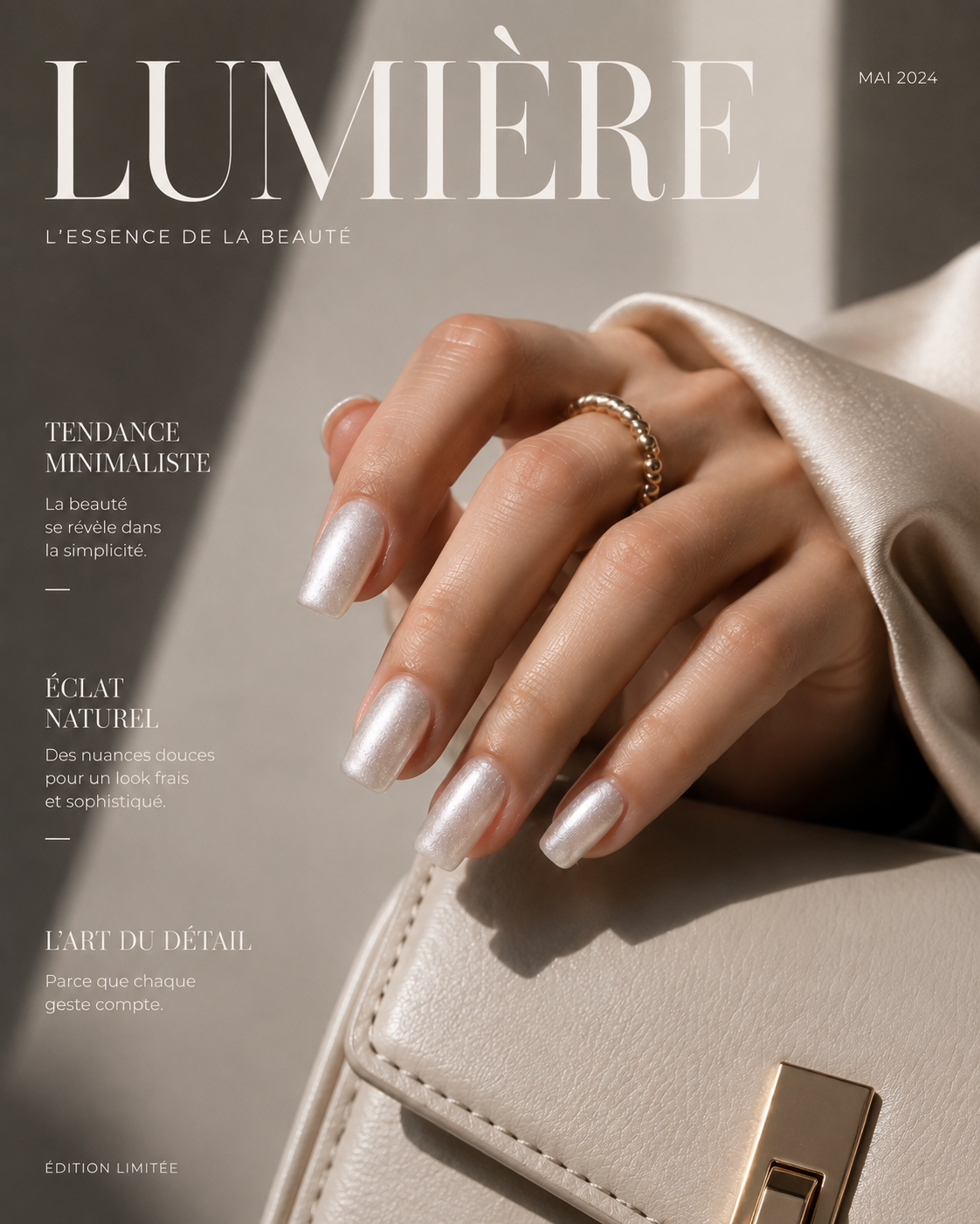 Nail patch beige irisé 