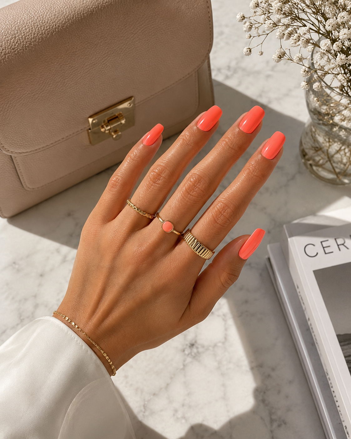 Nail wrap corail Toutpourlesongles 