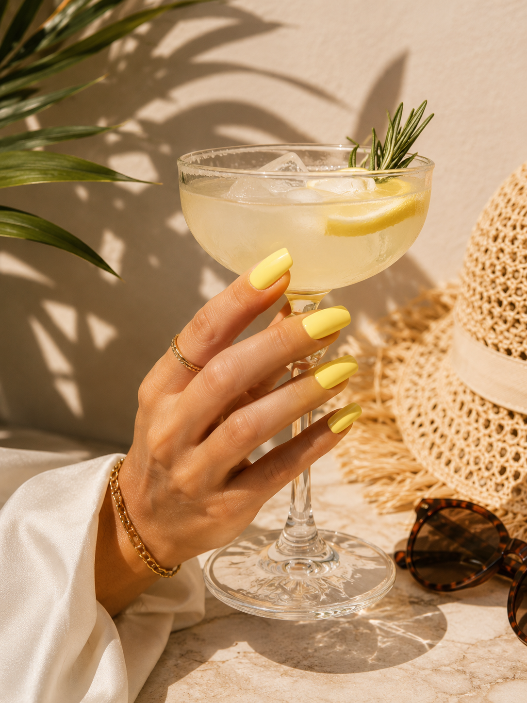 Nail wrap jaune poussin