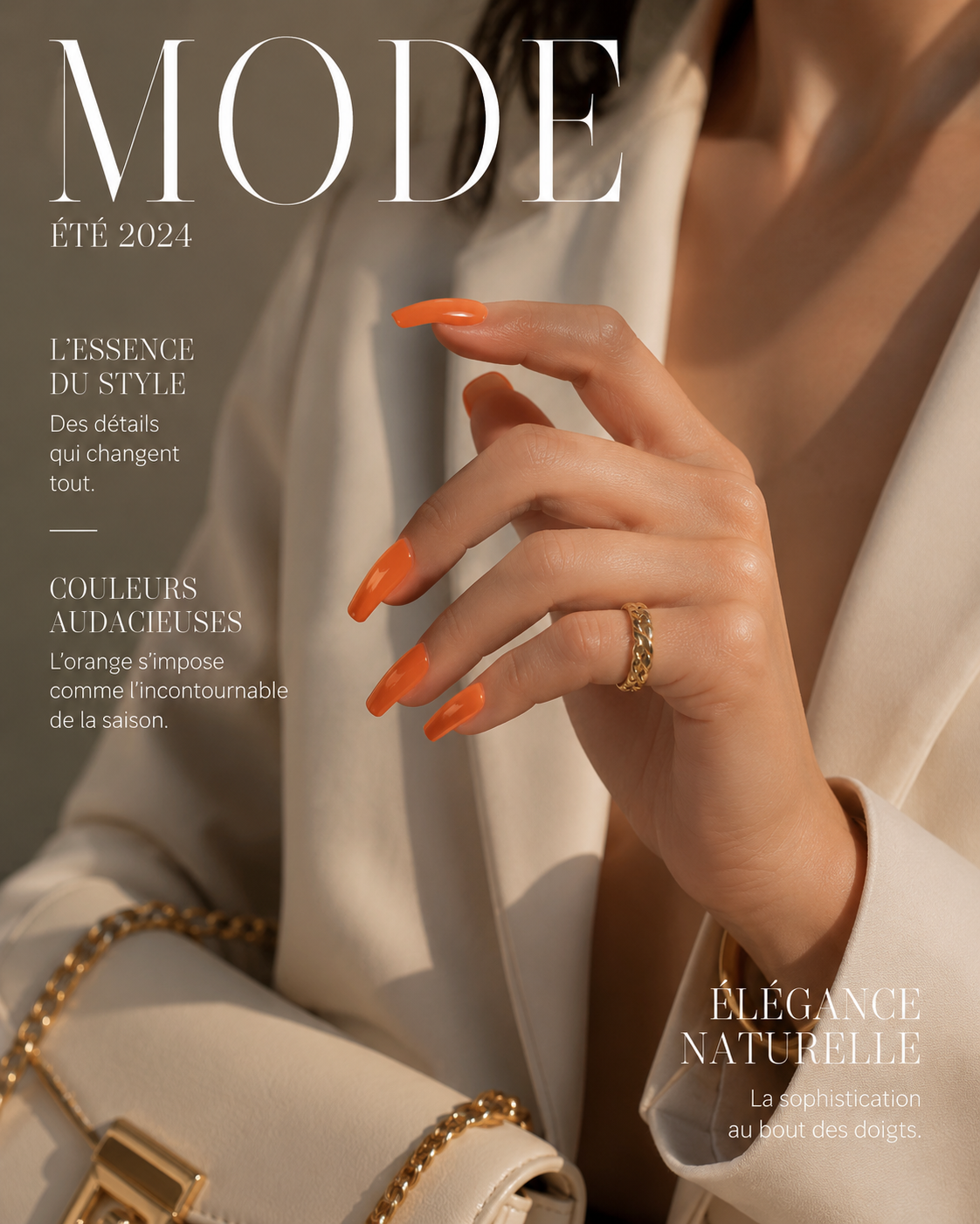 Sticker pour les ongles orange 