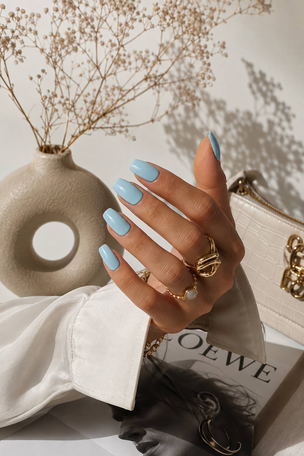 Vernis adhésif bleu clair