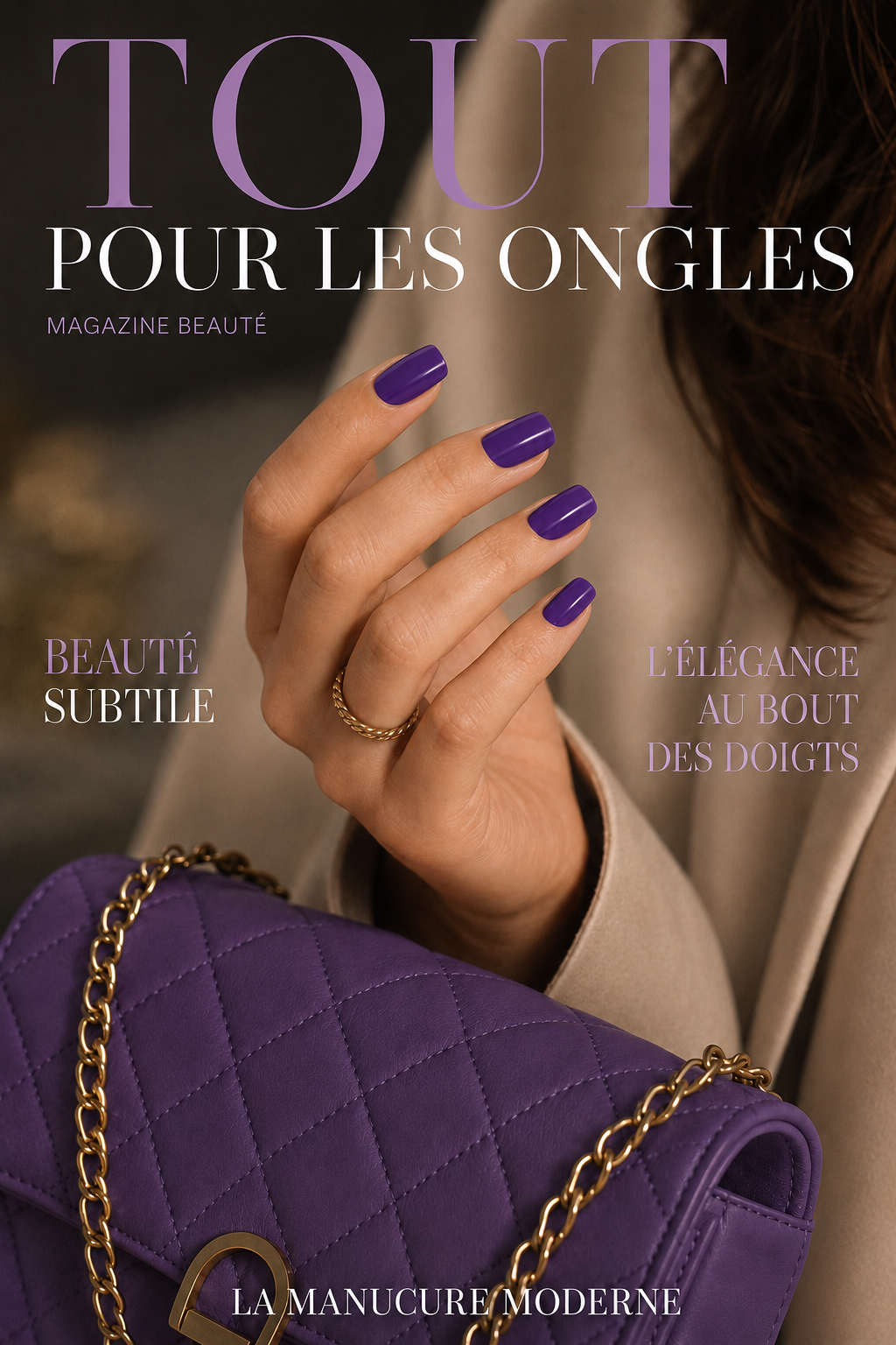 Vernis en bandes prune 
