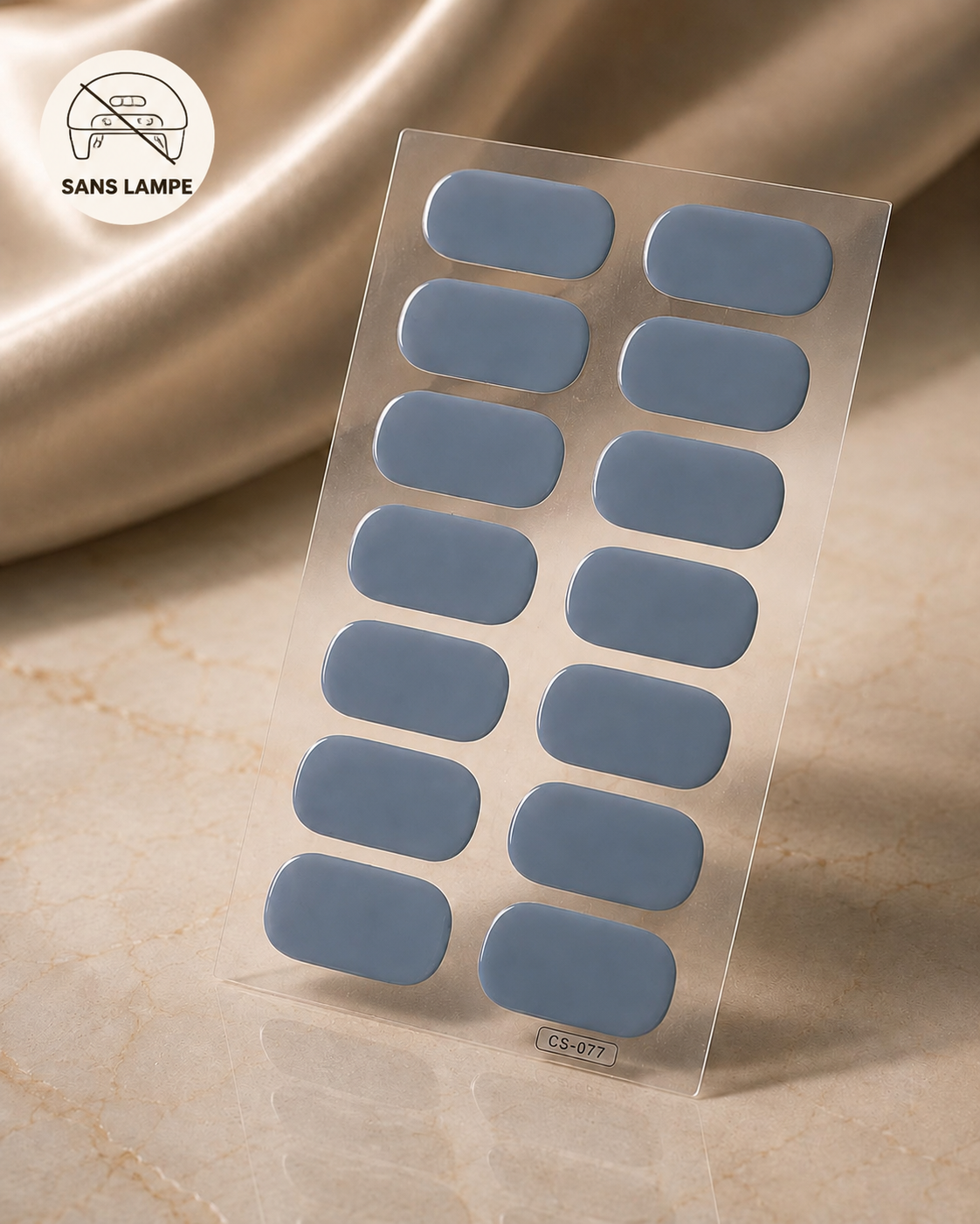 Nail patch autocollant gris acier 