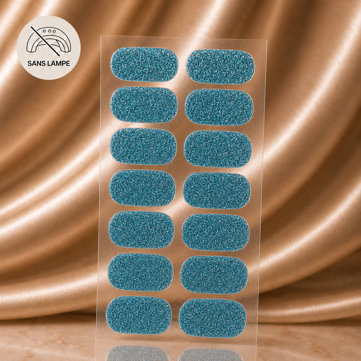 Patch pour manucure bleu paill