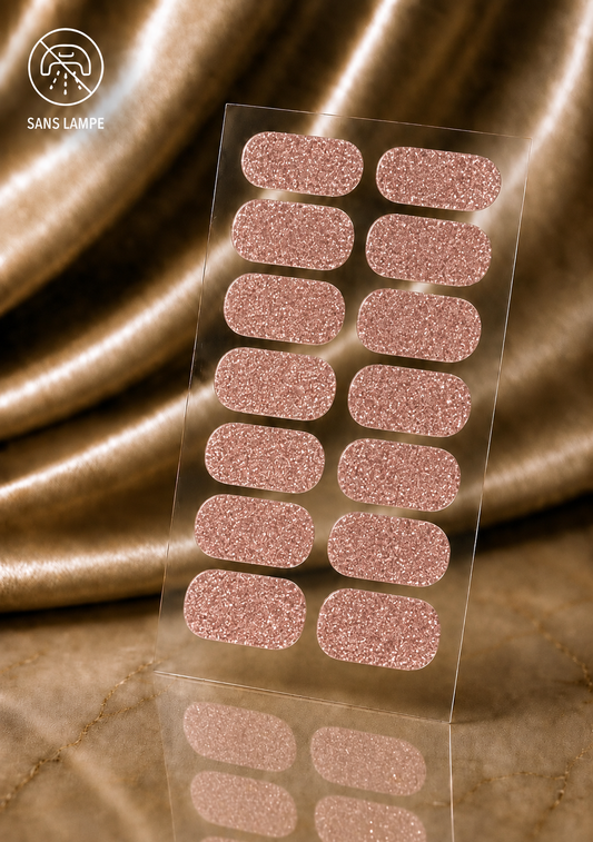     Stickers pour ongles rose gold à la finition brillante