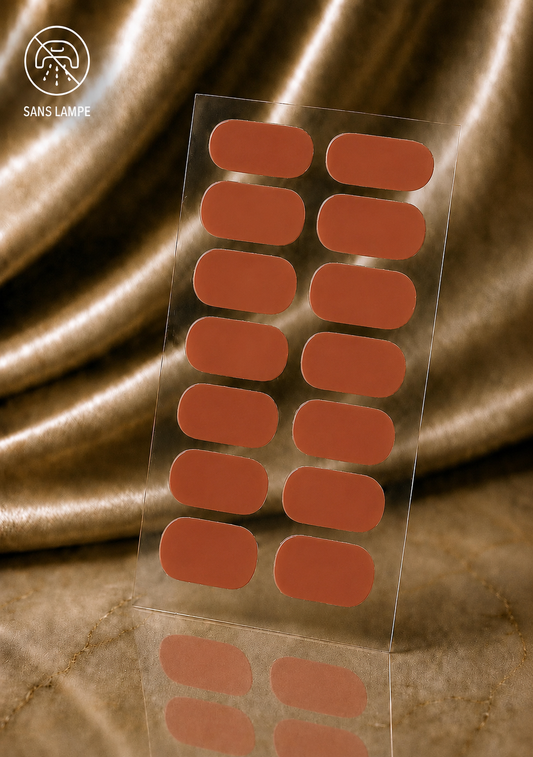     Nail patch marron autocollants prêts à poser
