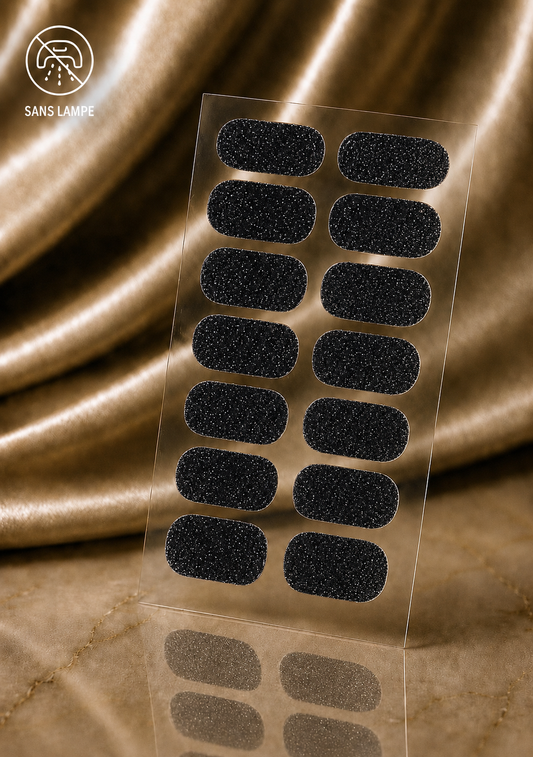 Nail patch noir a paillettes 