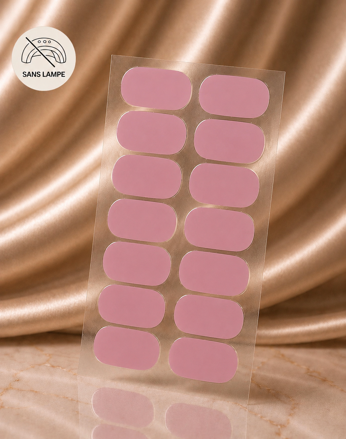 Vernis, autocollant rose tyrien